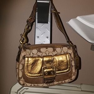 Coach brown,gold bag